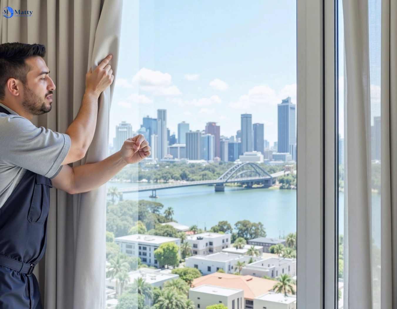 Professional curtain steam cleaning service fairfield QLD by Matty Curtain Cleaning