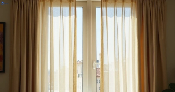 Dull dusty drapes in fairfield before professional cleaning